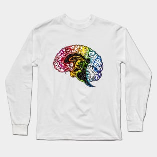 Rainbow Brain by Skye Rain Art Long Sleeve T-Shirt